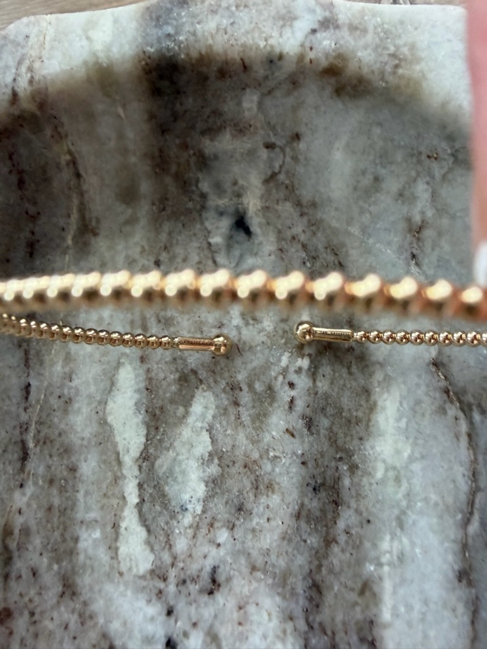 Gabriel & Co. Split 14K Yellow Gold Beaded Bujukan Bangle Size 6.25 - Picture 4 of 6